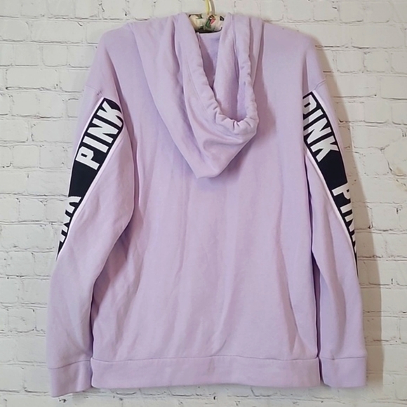 2018 Victoria's Secret PINK Lavender Logo Spellout Long Sleeve Light Hoodie XS - Picture 7 of 15